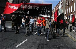 Members of the Workers Solidarity Movement marching in Dublin during May Day 2007 Mayday 07.jpg