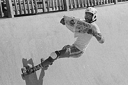 Spot on roller skates with Easy Reader in 1979