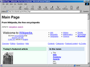 Main Wikipedia page using Internet Explorer 4.0