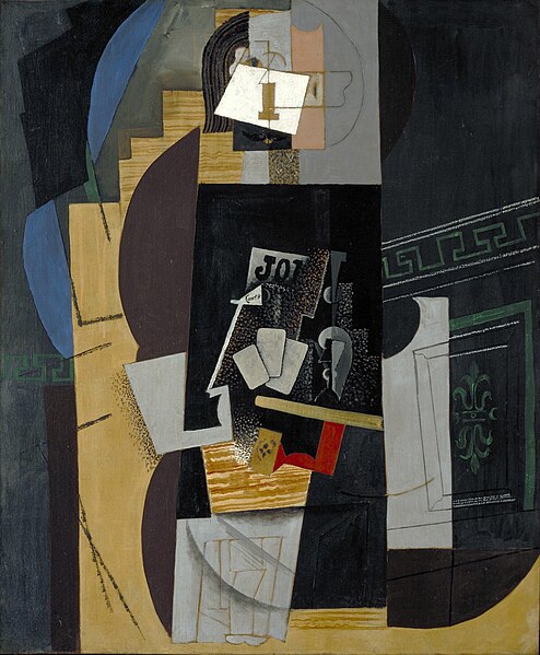 File:Pablo Picasso, 1913-14, L'Homme aux cartes (Card Player), oil on canvas, 108 x 89.5 cm, Museum of Modern Art, New York.jpg