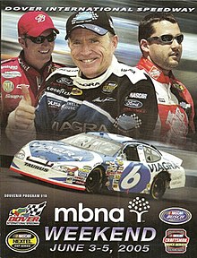 The 2005 MBNA RacePoints 400 program cover, featuring Mark Martin.