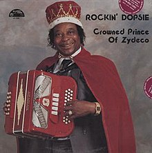 The cover for Rockin' Dopsie's 1986 Crowned Prince of Zydeco (Maison de Soul)
