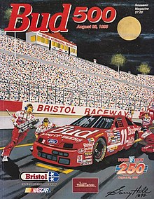The 1993 Bud 500 program cover, featuring Bill Elliott.