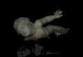 a putto having a swim.