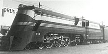 SAL's shrouded 4-6-2 Pacific locomotive #865 with the Silver Meteor's St. Petersburg section, in the 1940s Silver Meteor locomotive -865.jpg
