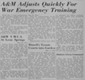 A collection of headlines and stories describing A&M's involvement in World War I.