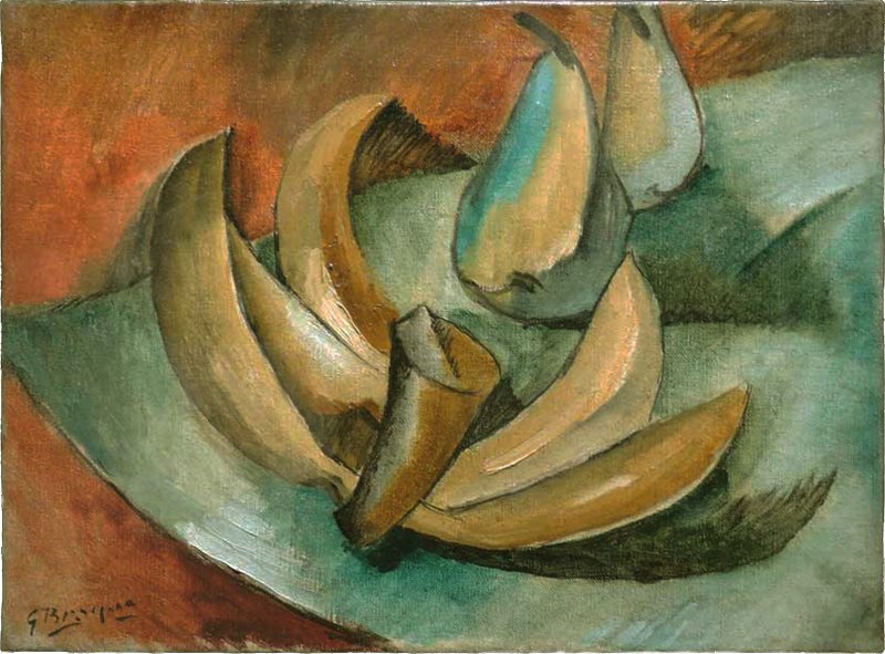 File:Georges Braque, 1908, Cinq bananes et deux poires (Five Bananas and Two Pears), oil on canvas, 24 x 33 cm, Musée National d'Art Moderne.jpg