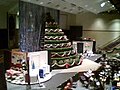 2009 Living Christmas tree at First Baptist Church Conyers prior to the 13 December 2009 evening service, including scenes for the program. The orchestra is located at the bottom right.