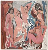 Les Demoiselles d'Avignon; by Pablo Picasso; 1907; oil on canvas; 244 × 234 cm; Museum of Modern Art (New York City)