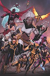 Variant cover of Extraordinary X-Men #17, Dec. 2016 (flagship series of this era) during the "Inhumans vs. X-Men" story arc. Art by Jorge Molina. Extraordinary X-Men 17 Variant cover.jpg