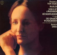 The album cover features a head photograph of the singer Frederica von Stade. She has a contemplative look, and her hands are clasped together and pressed lightly against her right cheek. The picture is slightly blurred and grainy giving an artistic effect.