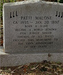 Patti Malone Monument, Slave Cemetery, Athens, Alabama