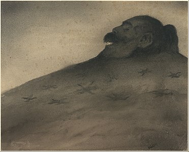 Dolmen (c. 1900–1902), Indian ink, wash, spray paint, and white body color, Albertina, Vienna