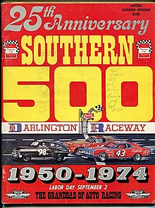 1974 Southern 500 program cover