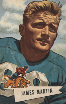 Jim Martin sur pafarkist-pa piedpilkkarto (1952) en Detroit Lions-uniformo