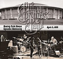 The Allman Brothers Band onstage, with Manley Fieldhouse in the background