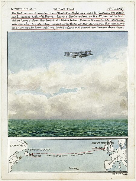 File:Drawing of Plane and Transatlantic Flight Path.jpg
