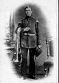 Young Herman Weiss with his tuba.