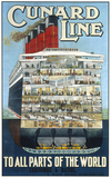 Poster showing a cross-section of the Cunard Line's emigrant liner RMS Aquitania, launched in 1913.