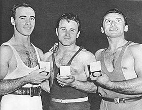 Pete George, Fyodor Bogdanovsky and Ermanno Pignatti 1956.jpg