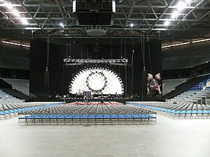 The stage design before a show.