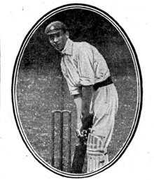 A cricketer ready to bat