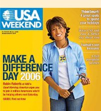 An Issue of USA WEEKEND. The top blank bar fea...