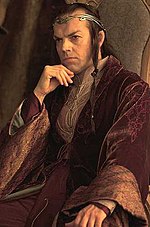 Hugo Weaving portrays Elrond the Half-elven, Lord of Rivendell, in The Lord of the Rings film trilogy.