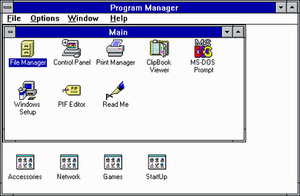 Диспетчер программ в Windows для рабочих групп 3.11
