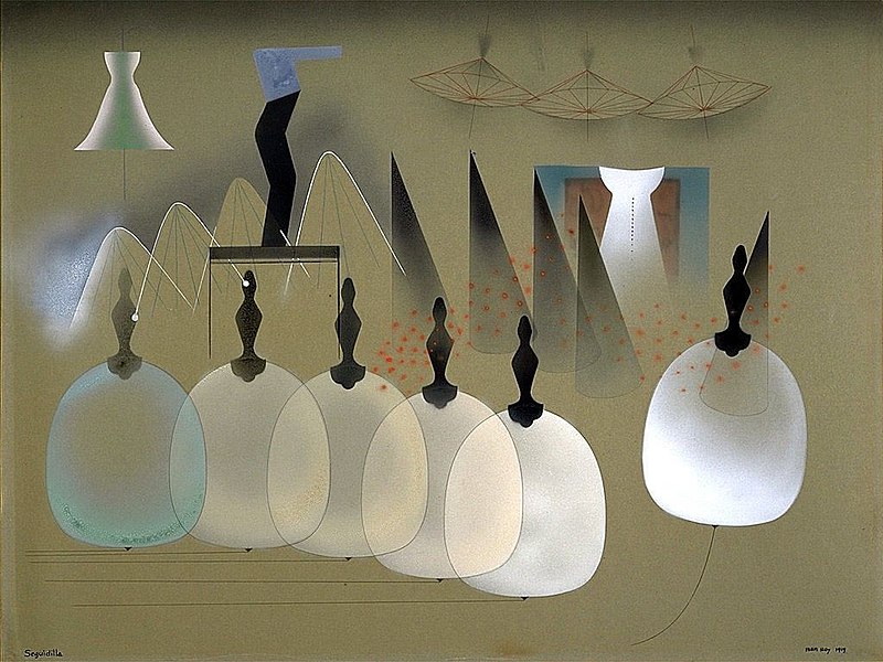 File:Man Ray, 1919, Seguidilla, airbrushed gouache, pen & ink, pencil, and colored pencil on paperboard, 55.8 x 70.6 cm, Hirshhorn Museum and Sculpture Garden.jpg