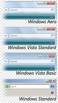 A comparison of the four distinct visual styles included in Windows Vista Vista-visual-styles-comparison.png