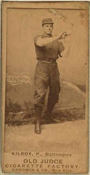 Matt Kilroy's 513 strikeouts in 1886 is the mo...