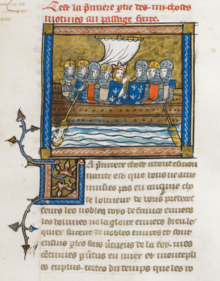 Start of the Directorium ad passagium faciendum, in a French translation by Jean de Vignay, from a manuscript of the 1330s London, British Museum, Royal MS 19 D I, fol. 168r.png