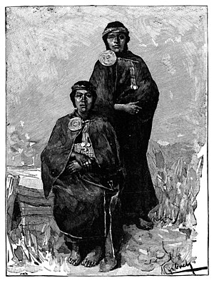 Vintage engraving of Mapuche