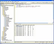 Microsoft SQL Server Management Studio showing a query, the results of the query, and the Object Explorer pane while connected to a SQL Server database engine instance.