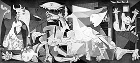 Picasso's Guernica was a reaction to the bombing of Guernica in World War II.