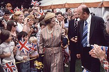 Queen Elizabeth II visits The Open University in 1979. The Queen visits the Open University.jpg