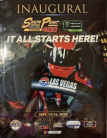 The 2018 South Point 400 program cover. "It All Starts Here!"