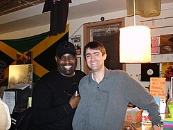Frankie Knuckles on his 51st birthday in 2006. At DJ Hut Record Store's 