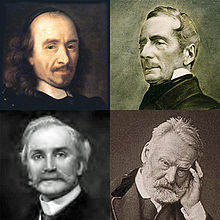 портреты трех писателей XIX века и одного писателя XX века, все среднего возраста
