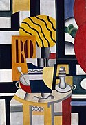 Fernand Léger, 1922, Still Life with Candlestick (Nature morte, chandeliers), oil on canvas, 116 x 80 cm