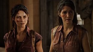 A comparison image of Tess from the original game and the remake; the latter shows more emotion and looks older.