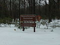 The sign in front of the visitor's center