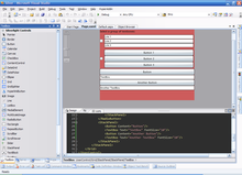 A Silverlight application being edited in Microsoft Visual Studio Visual Studio, editing a Silverlight project.png