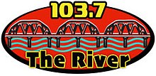 103.7 The River with three bridges over a stylized river