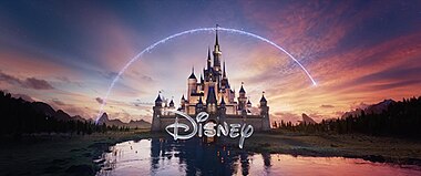 The current on-screen logo of Walt Disney Pictures, introduced in 2022 for the studio's 100th anniversary in 2023. The standard version, pictured here, debuted in 2024 on the official trailer for Inside Out 2. Walt Disney Pictures Logo 2024.jpg