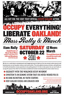 Occupy Oakland poster announcing the October 22 march.