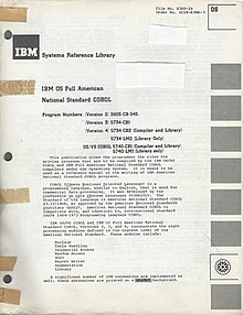 Jazyková příručka IBM COBOL s rozšířeními kompilátoru OS / VS, 1975