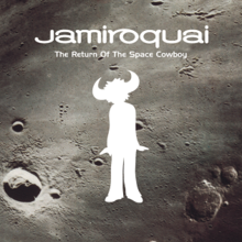 A white silhouette of a human male with buffalo horns, his head slightly tilts to the left. Above him is text of both the band name and album title. The background is a closeup of the moon.