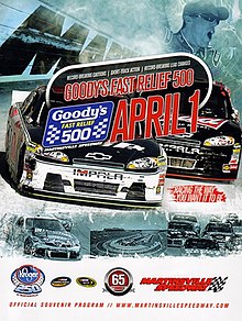 The 2012 Goody's Fast Relief 500 program cover.